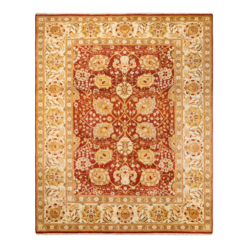 Tapis unique rouille noué à la main 9 pi 1 po x 11 pi 7 po Honnell Eclectic