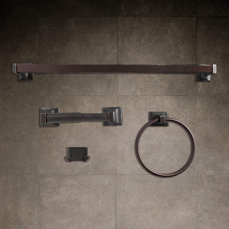 4 - Piece Bathroom Hardware Set, Oil Rubbed Bronze