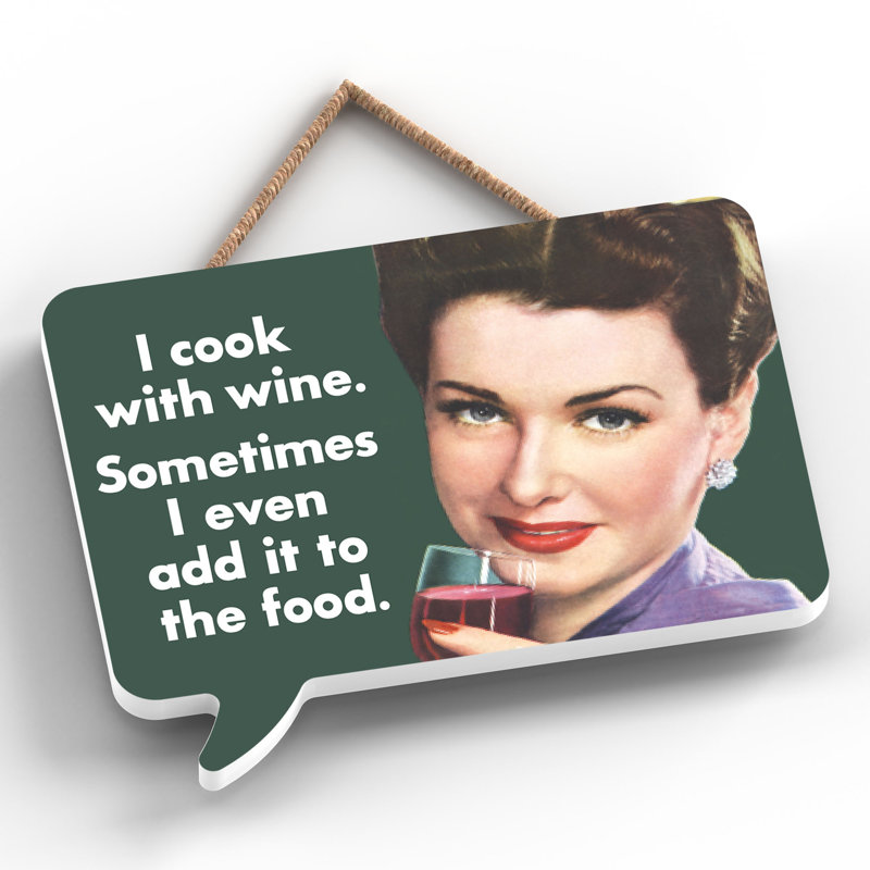 Pinup I Cook With Wine - Print on MDF