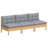 Leiliana Solid Pinewood 3-Seater Patio Sofa with Cushions Furniture Multi Colors-319646246-319646247