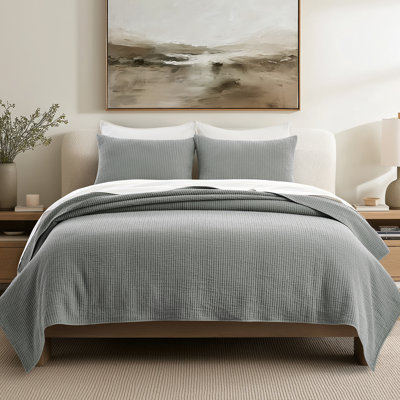Ribbed Cotton Coverlet Set
