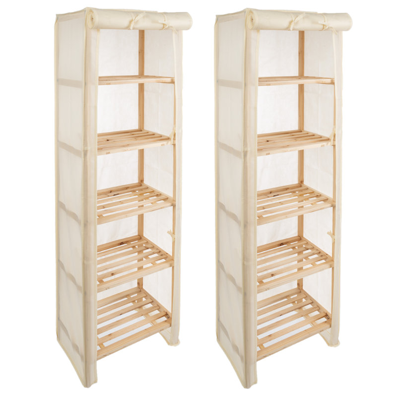 Free Standing Shoe Racks – Two 5-Tier Shoe Organizer Shelves for Closet or Entryway - Holds 40 Pairs