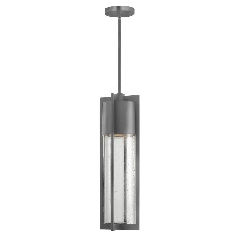 Dwell Black 1 -Bulb Mains only Outdoor Hanging Lantern, MED, 21.75" H x 6.25" W, Buckeye Bronze