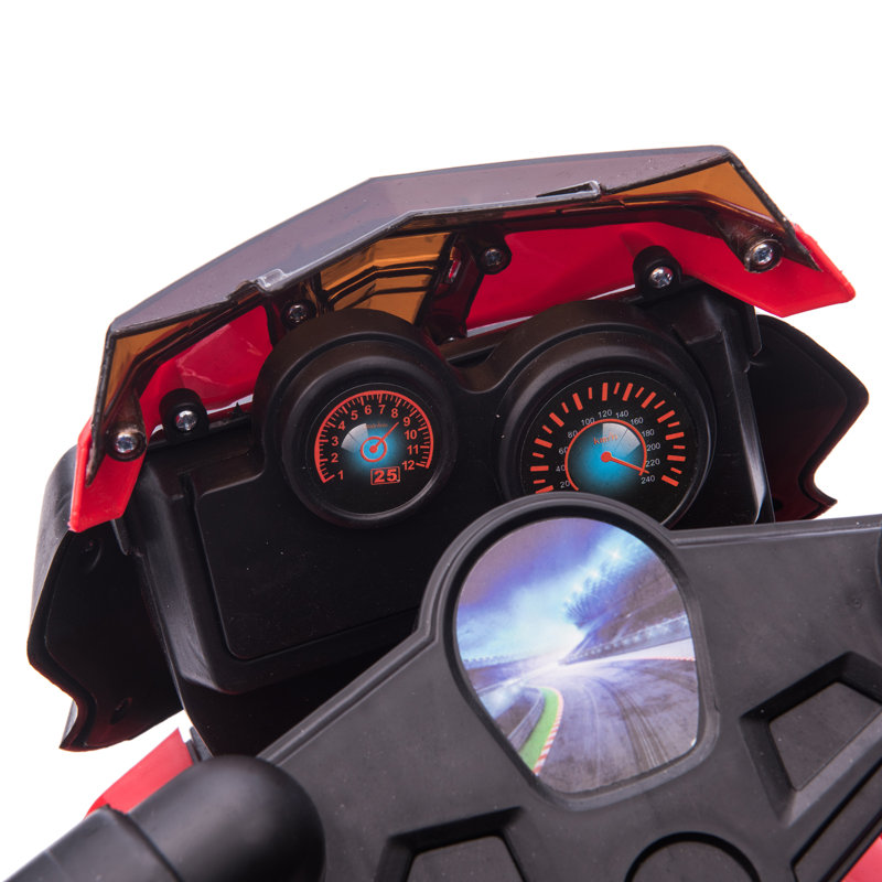 6-Volt Red Electric Kids Motorcycle with Training Wheels