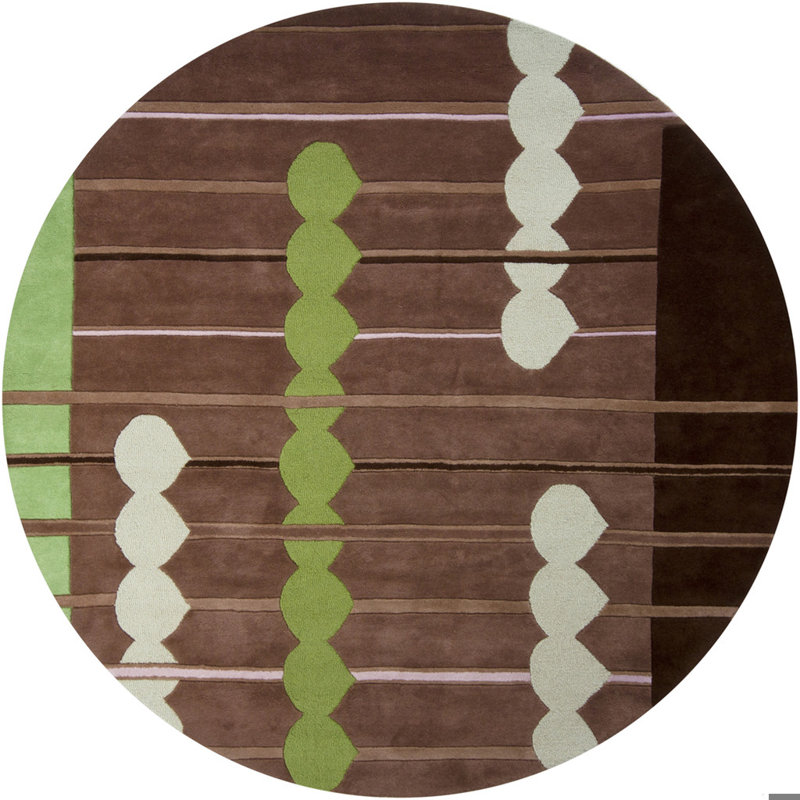 Avalisa Brown/Green Area Rug, Round 7'9",  Brown/Green 
