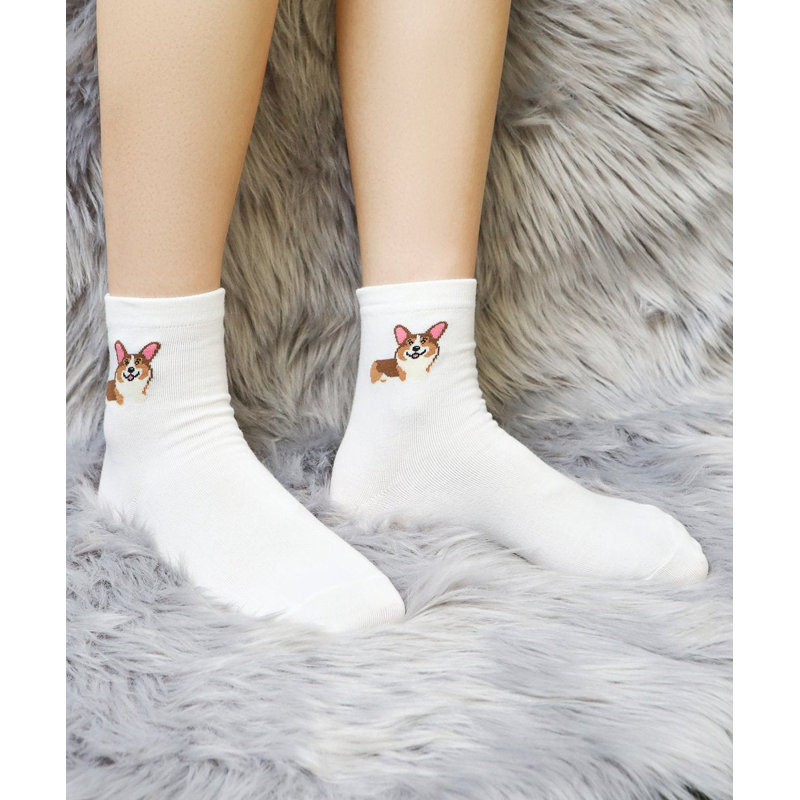 Chaussettes Happy Face Corgi