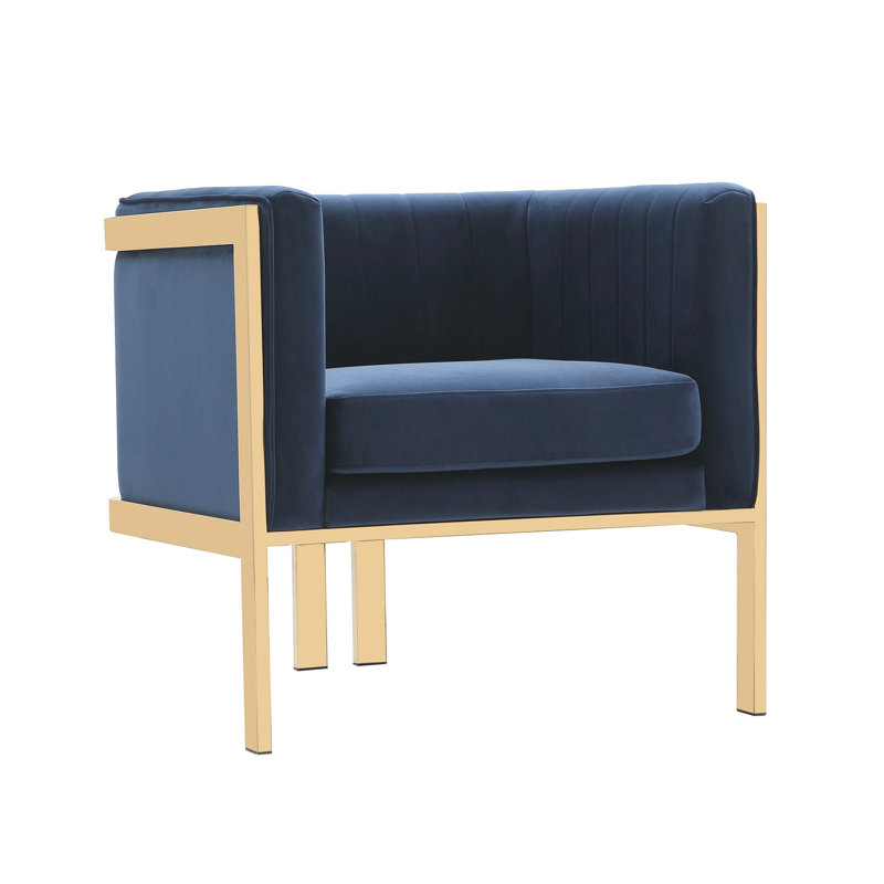 Fauteuil décoratif en velours bleu royal Paramount, Velours bleu royal