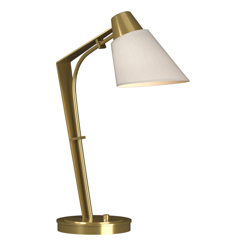 Reach 21.9" Desk Lamp, Flax, Modern Brass