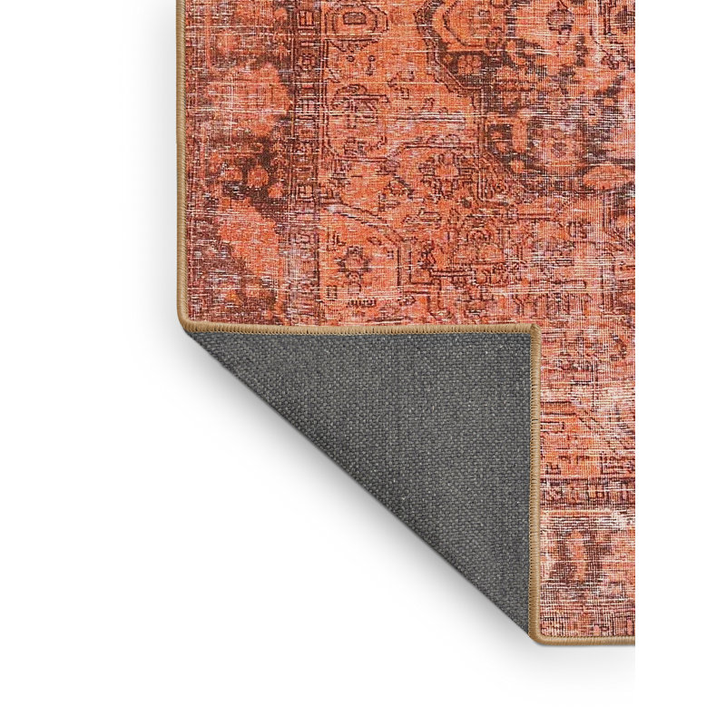 Tapis traditionnel rouge / brun Nikitas, Rectangle 3 pi x 5 pi