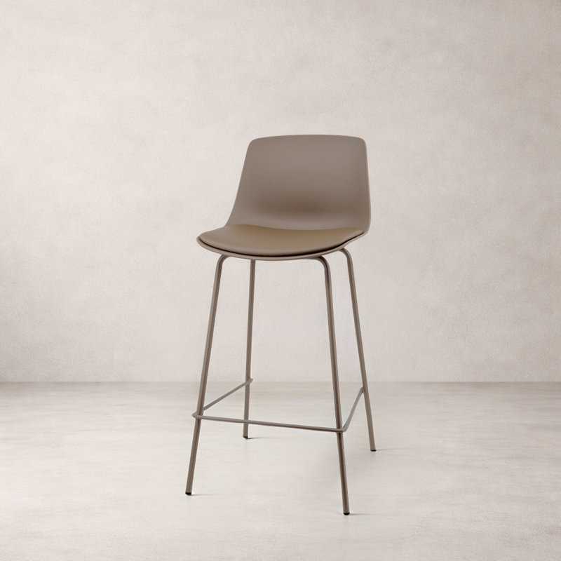 Tabouret de comptoir en plastique AGATA, brun, Brun