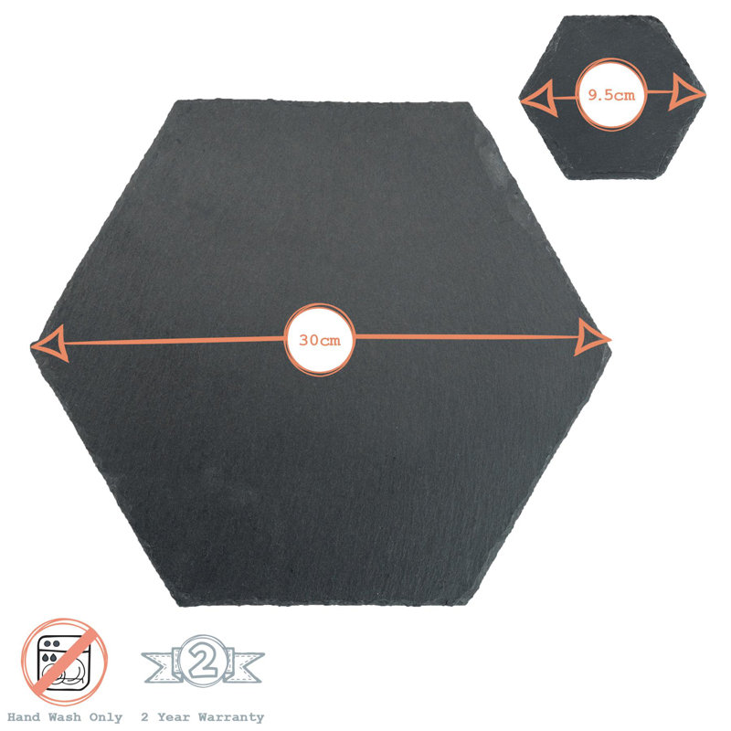 Argon Tableware - Hexagon Slate Placemats & Coasters Set