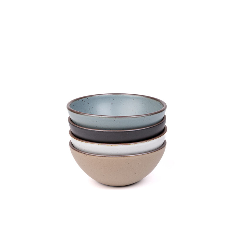 Soup Bowl - Set of 4, Gray/Black/White/Brown
