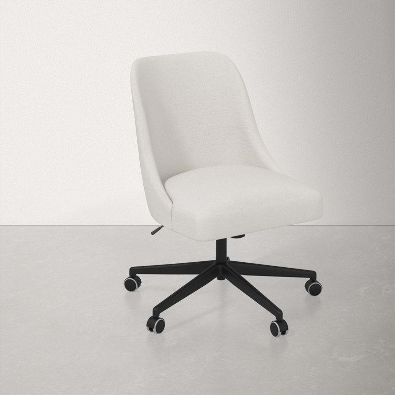 Acosta Height Adjustable Swivel Task Chair, Bella Light Gray Performance Velvet