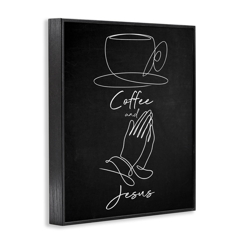 «Coffee & Jesus Prayer», giclée encadrée, conception par Marcus Prime, H 14 po x l 11 po, Giclée encadrée noir minuit