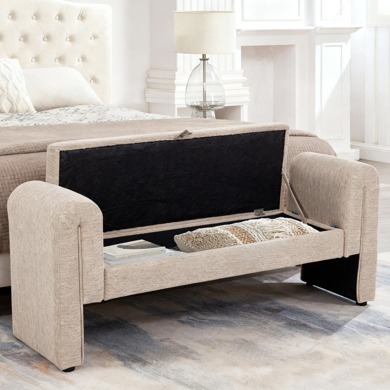 Banc de rangement, idéal pour les chambres à coucher, les salons, les salles d'activités et les espaces similaires., Gruau