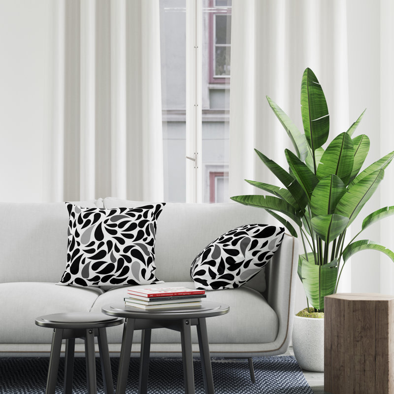 Housse et insert de coussin décoratif en polyester, L 17 po x H 17 po, Noir