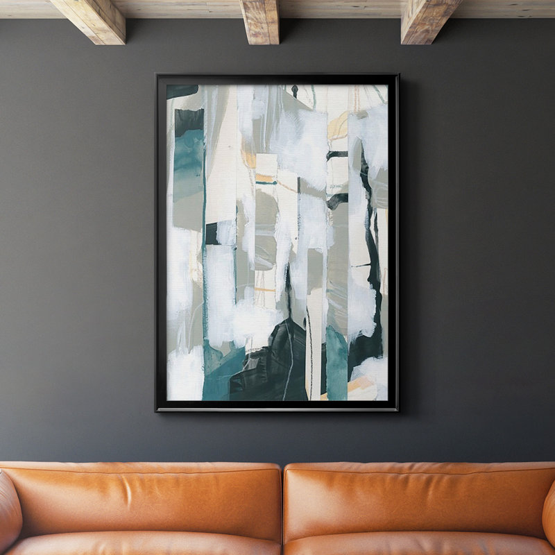" Sea Cavern Strata I " Print, 24.5" H x 18.5" W x 1" D, Black