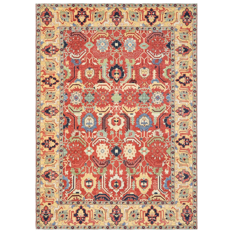 Tapis rouge nouvel âge unique en son genre 8 pi 11 po x 12 pi 7 po Mazar