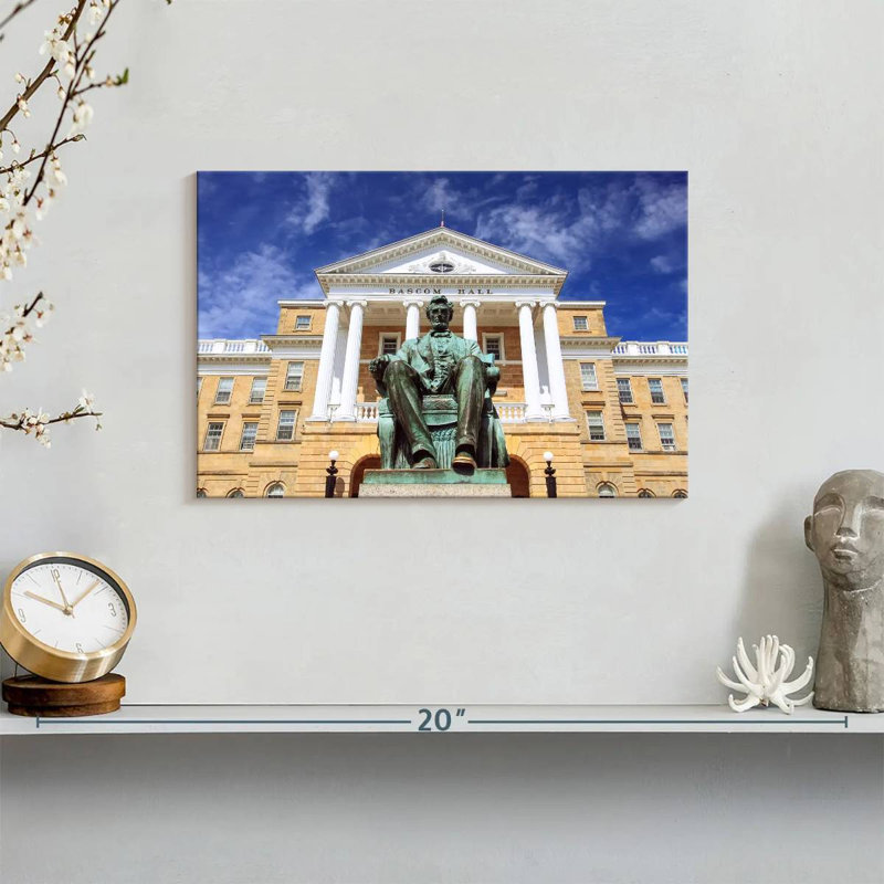 Statue Bascom Hall Lincoln, H 8 po x l 12 po