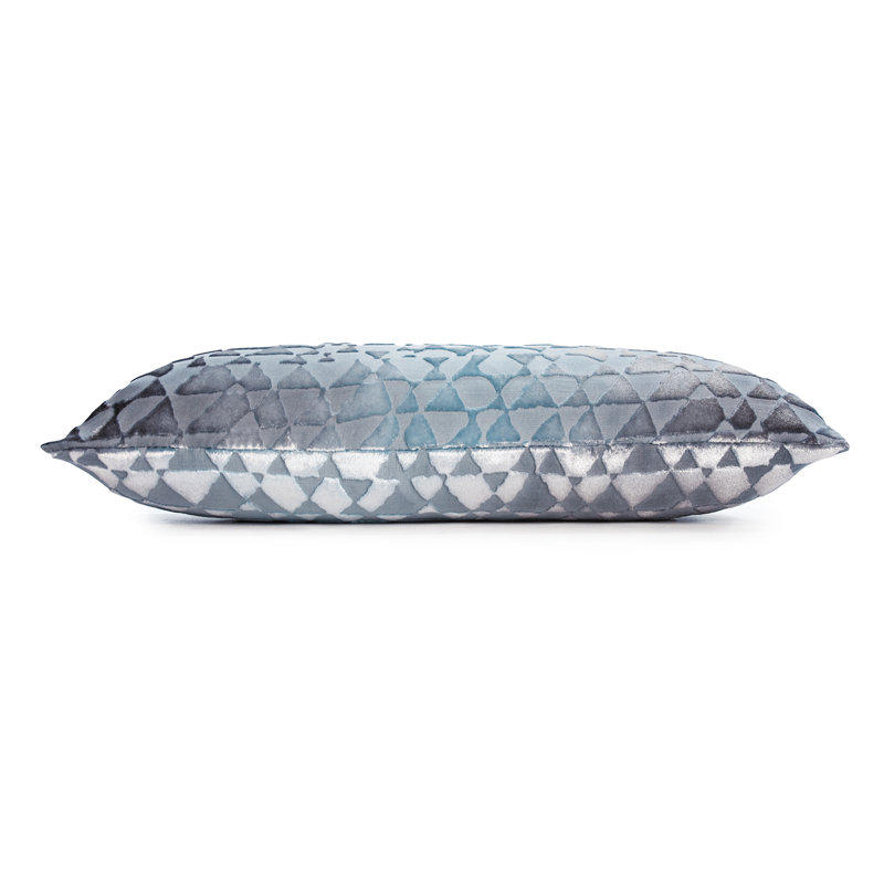 Triangles Rectangle Velvet Pillow Cover & Insert, 7" x 15", Dusk
