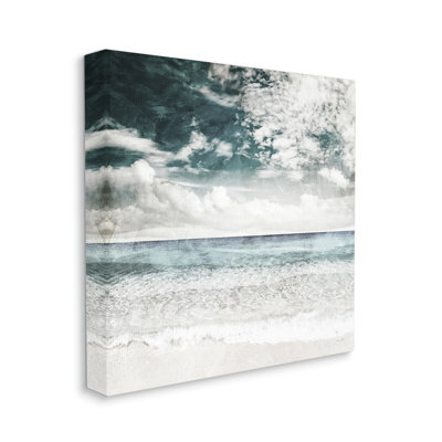 Misty Beach Clouds Sea Shoreline Collage Design par Sophie 6 - Peinture