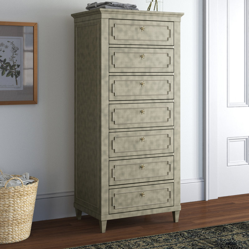 Commode à lingerie en bois massif 7 tiroirs 26 po Coffey