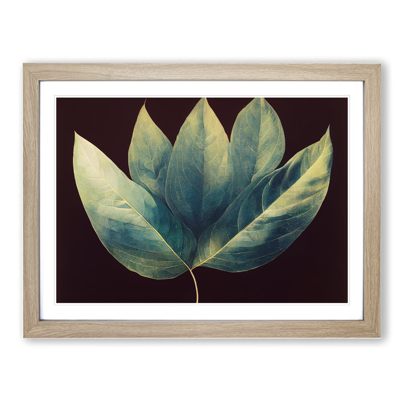 Innovative Leaf - Single Picture Frame Print, 46cm H x 64cm W x 2cm D, Oak