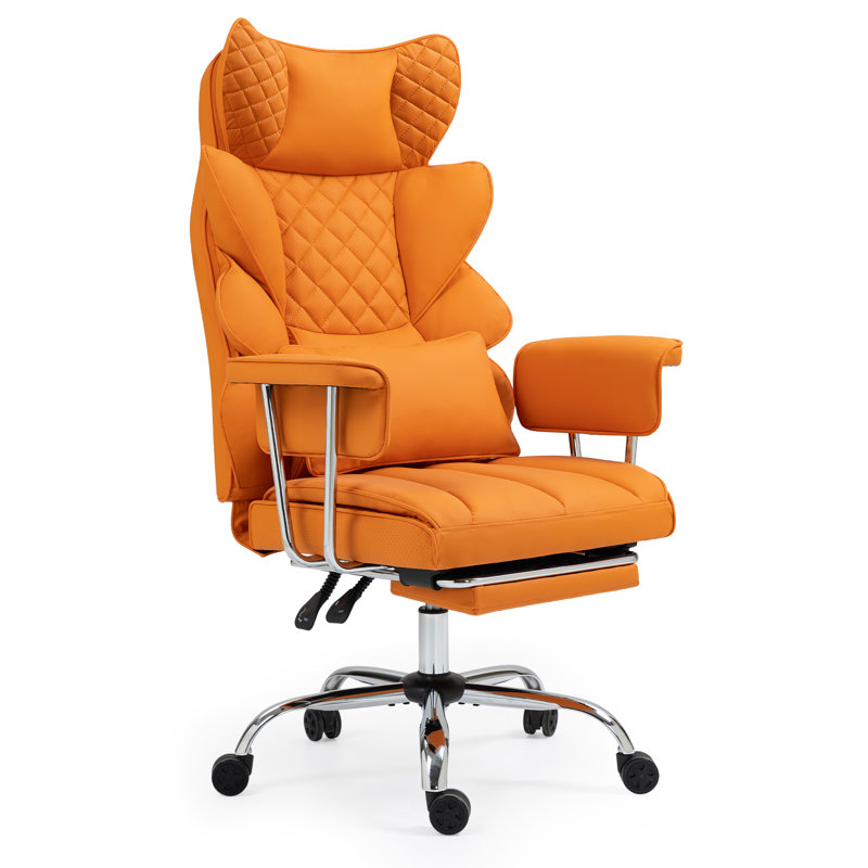 Gaming Chair,office Chair With Pocket Spring Lumbar Support, Ergonomic Comfortable Wide Office Desk Computer Chair With Outward Fixed Soft Armrests And Footrest,(pu Leather)