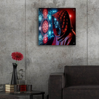 Art mural en verre épique «Calling Home 3» par Rey Klimt, 24 po x 24 po
