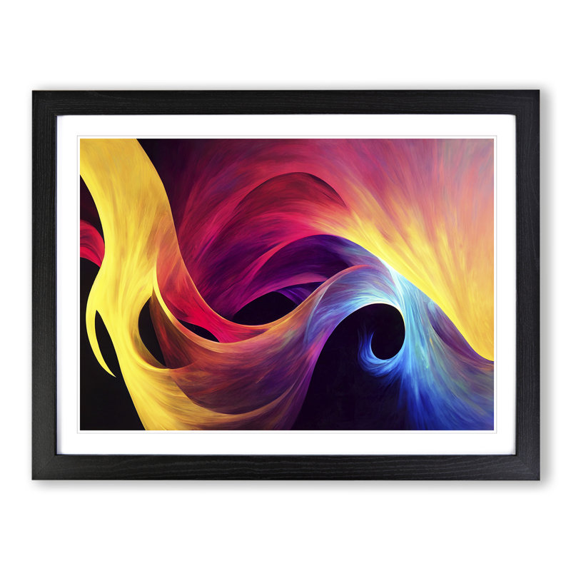 Beautiful Modern Abstract - Single Picture Frame Print, 46cm H x 64cm W x 2cm D, Black Framed