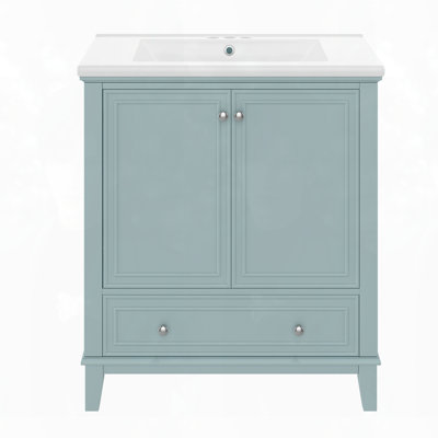 Armoire de salle de bain multifonctionnelle avec portes et tiroir