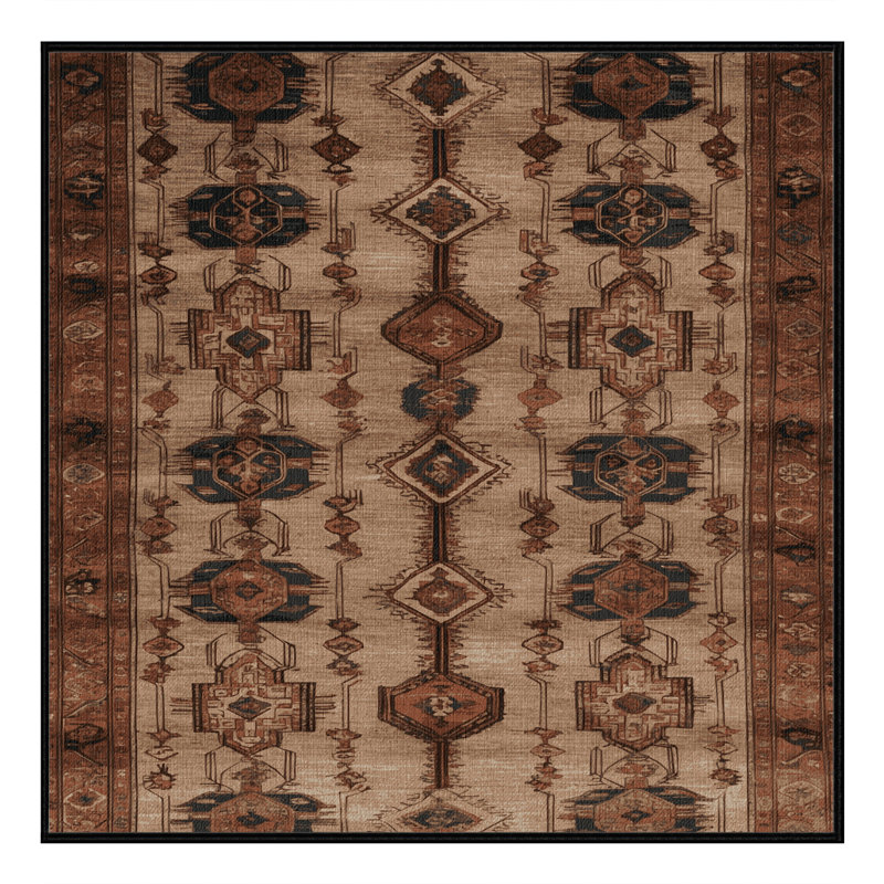 Tapis brun lavable à la machine, Carré 3 pi