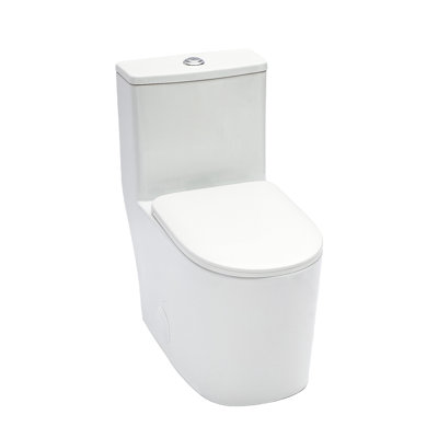 12 - Inch Rough In Bathroom Toilet, White Ceramic, 1.1/1.6 Dual Flush, Siphon Jet Soft Closing Seat, 800G Map, Easy To Maintain Ceramic In, With Pp Seat For Hygienic And Maintenance