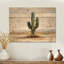 Cactus dans le désert V - Décoration murale en bois de cactus floral - sur bois de pin naturel-876123929
