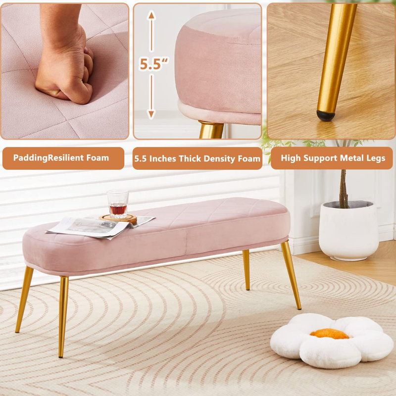Rayfe Velvet Upholstered Bench