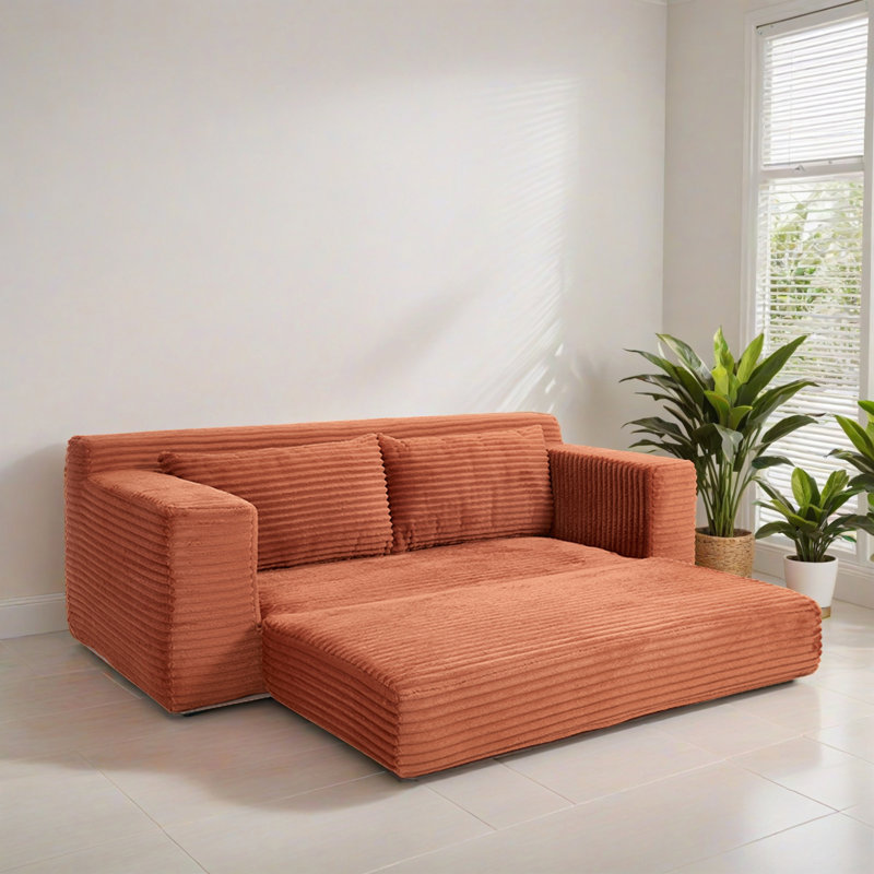 Canapé-lit 70,89 po 2-en-1, Orange