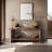 Retro Minimalist Solid Wood Console Table-108839744