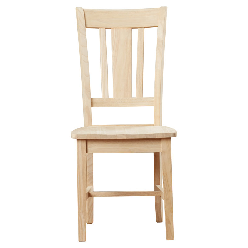 Chaise d'appoint en bois massif Evalyn, Non fini
