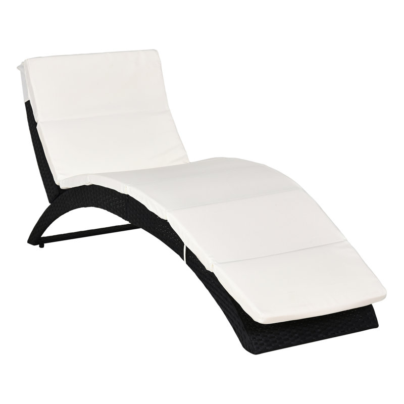 Semple Single Chaise with Cushions, Black