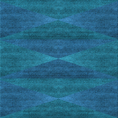 Tapis bleu light en laine géométrique Tyra