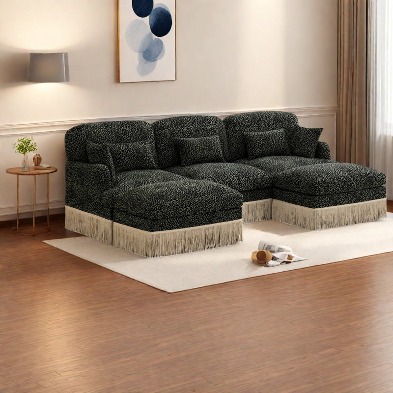 Canapé modulaire profond en chenille de salon profond en U