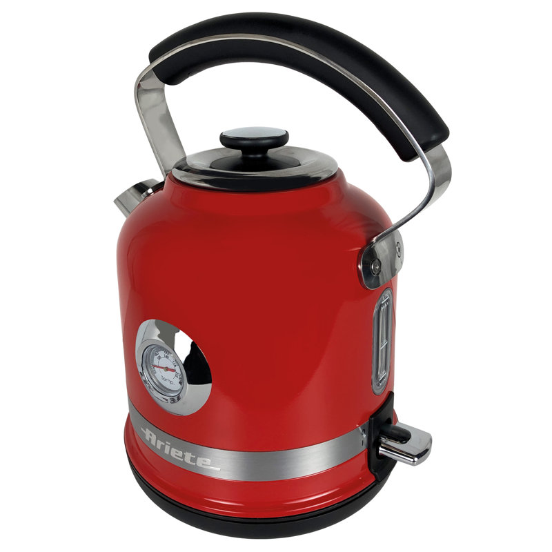 Ariete Moderna 1.7L Stainless Steel Electric Kettle, Red