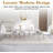 Dining Set with Faux Marble Tabletop and Upholstered Chairs-878001407-878001406