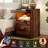 Modern Nightstand with 2-Drawers & Open Shelf, LED Nightstand with Built-in Charging Station,Suitable for Bedroom-1037539818-1037539817