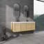 Meuble-lavabo mural moderne avec double lavabo en résine et porte à fermeture douce-1354237845