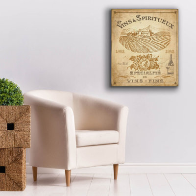«Vintage French Wine Label73» par Jean Plout, art mural sur toile, 26 po x 30 po
