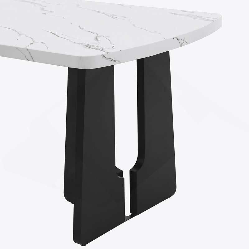 Ensemble de table de salle à manger 6 pièces, table de salle à manger avec 4 chaises rembourrées et 1 banc, Blanc