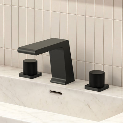 Robinet de salle de bain surdimensionné à 3 trous et 2 poignées avec drain