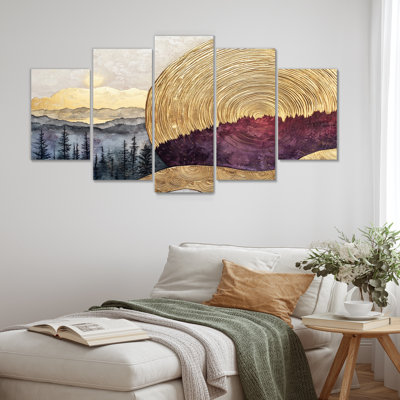 Morandiere II - Vineyard Wall Art - Traditional Wall Art Canvas 5 Piece