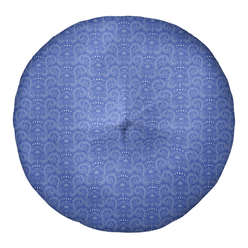 Coussin de sol Katelyn Elizabeth, 30 po x 30 po, Bleu / blanc